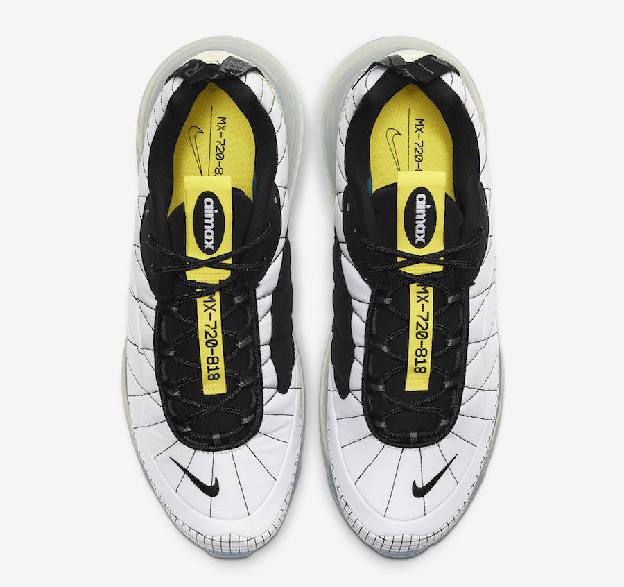 Nike MX 720-818 White Black Yellow CI3871-100 Release Date Info