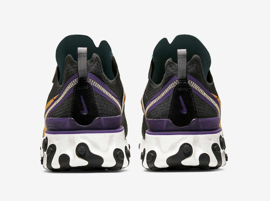 Nike React Element 55 PRM Black Mineral Cyan Voltage Purple Rising Pollen Yellow CI9593-002 Release Date Info