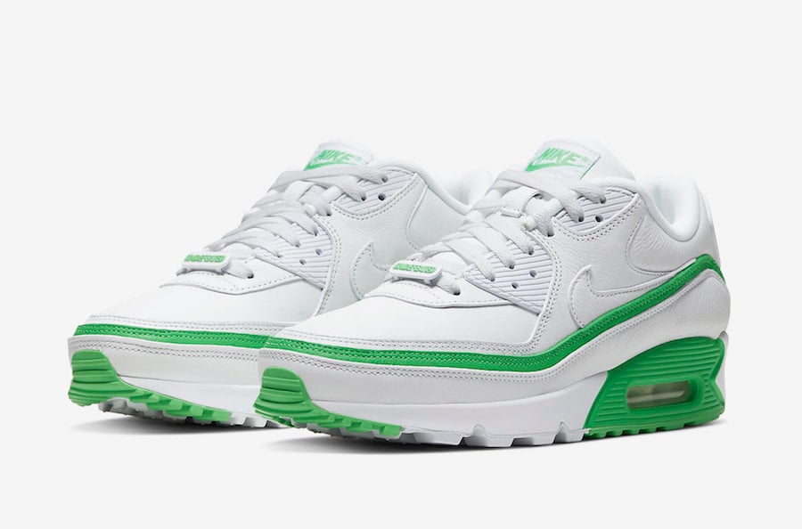 air max 90 undefeated white green