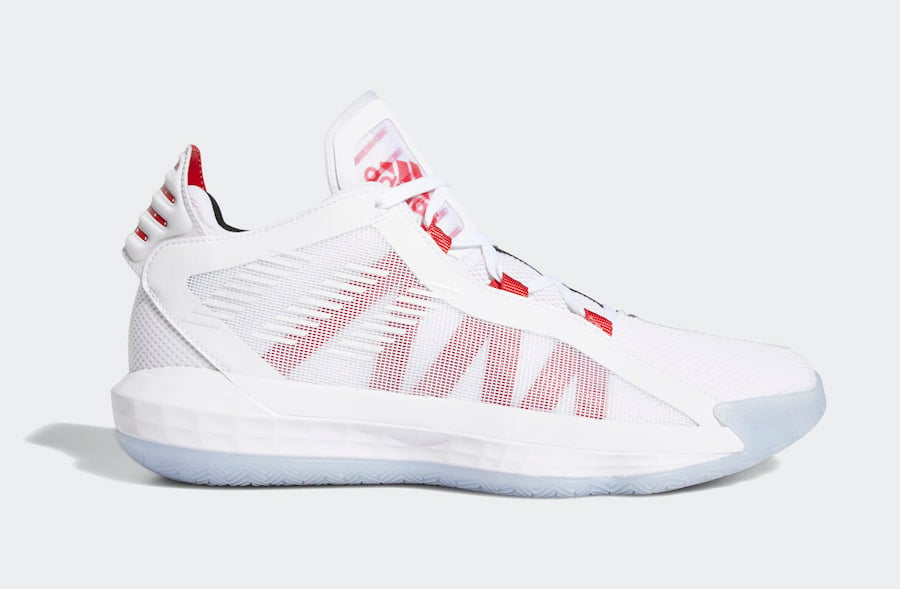 adidas Dame 6 White Scarlet EH2069 Release Date Info