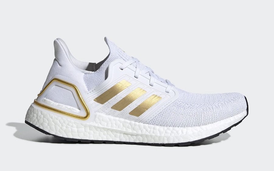 adidas Ultra Boost 2020 in White and Gold