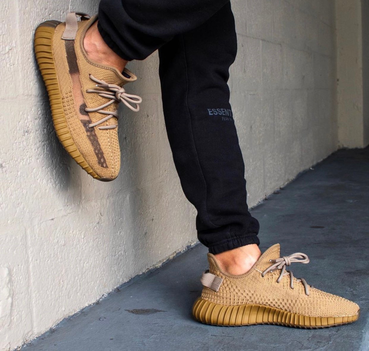 yeezy boost earth on feet