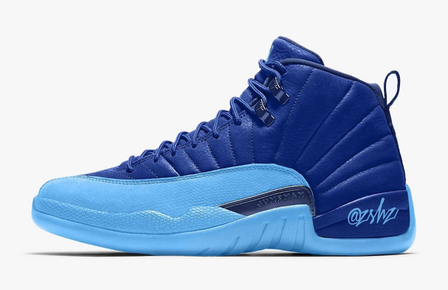 blue and white jordan 12 release date