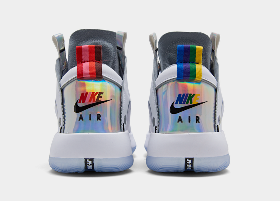 white rainbow jordans