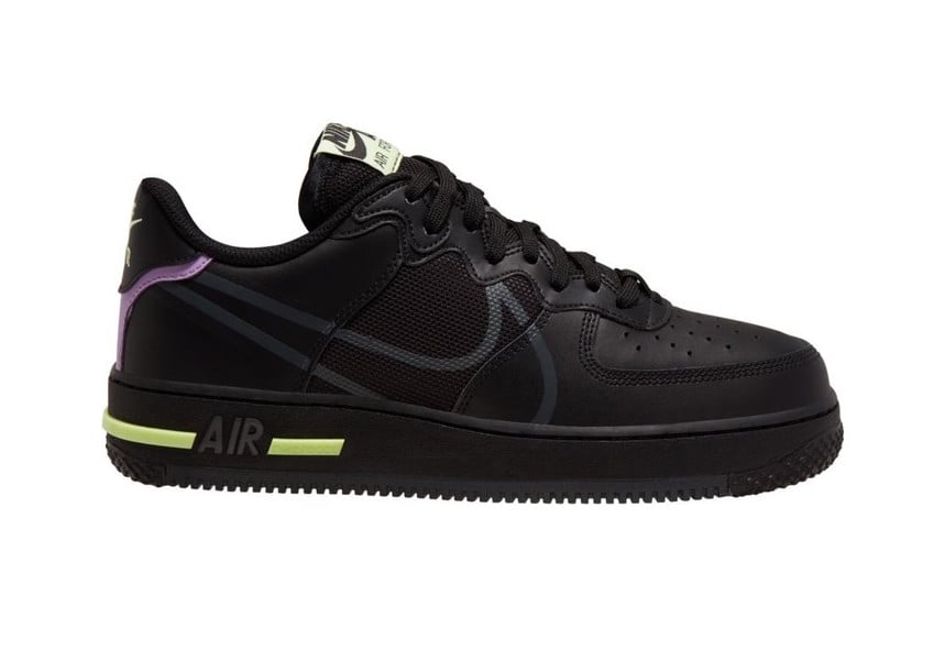 Nike Air Force 1 React Anthracite Violet Star Barely Volt CD4366-001 Release Date Info