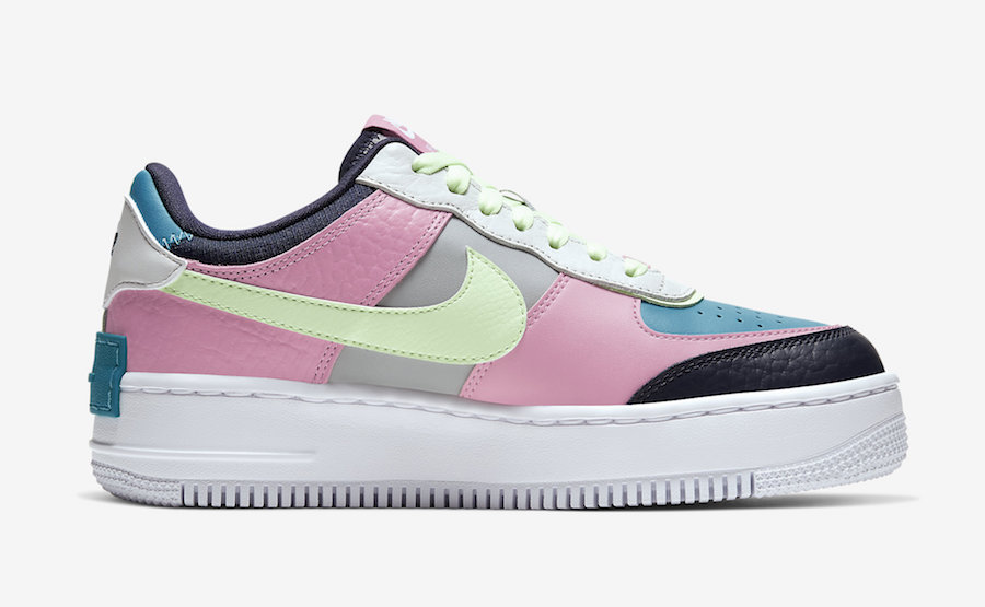 Nike Air Force 1 Shadow Aqua Pink Volt CK3172-001 Release Date Info