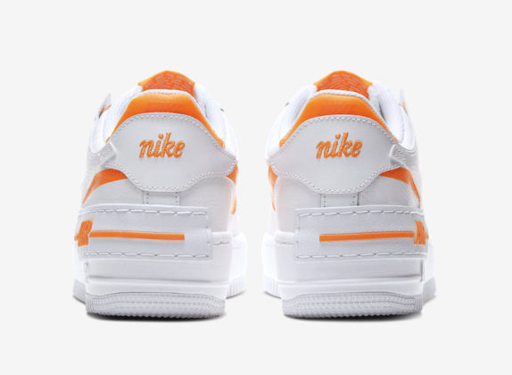 nike air force 1 shadow white and orange trainers