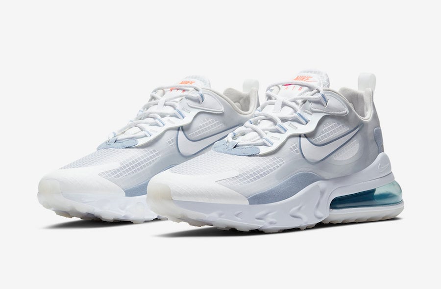 Nike Air Max 270 React in Pure Platinum and Indigo Fog