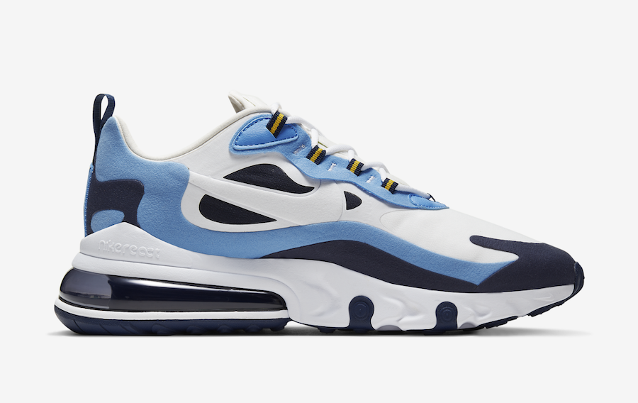 Nike Air Max 270 React White Blue Obsidian CT1264-104 Release Date Info