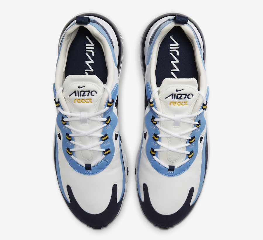 Nike Air Max 270 React White Blue Obsidian CT1264-104 Release Date Info