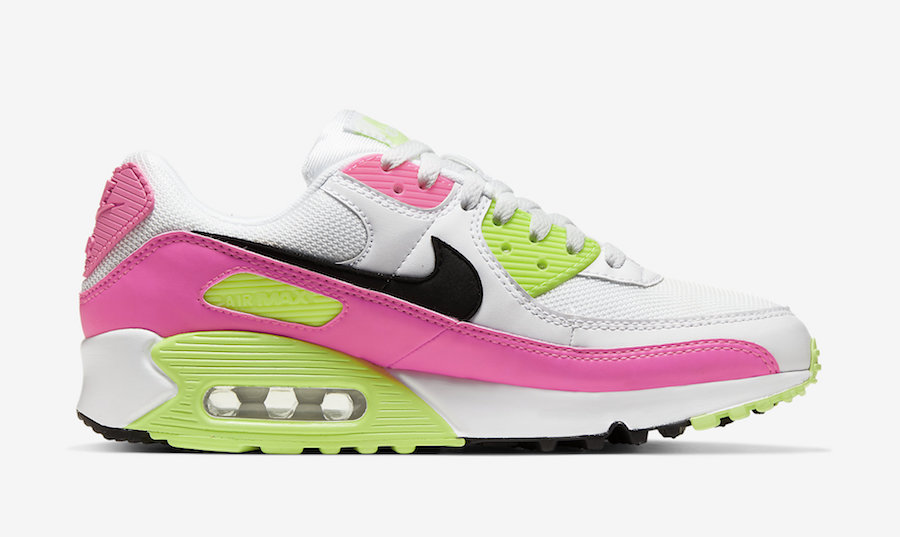 Nike Air Max 90 White Pink Volt CT1030-100 Release Date Info