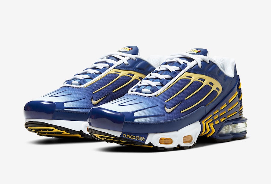 Nike Air Max Plus 3 in Deep Royal and Topaz Gold