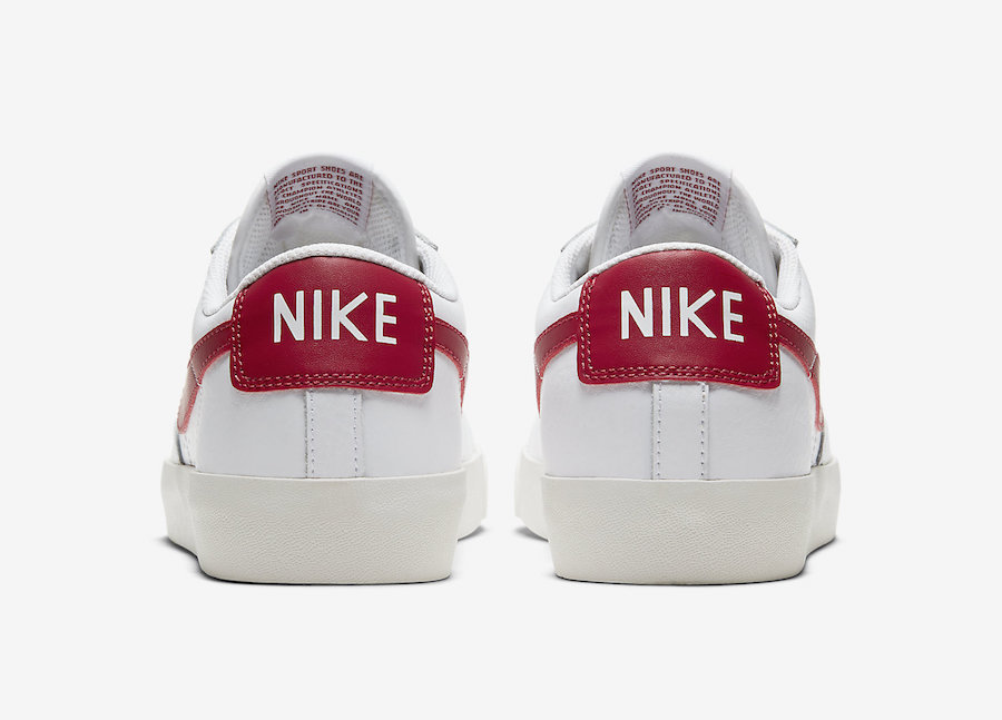 Nike Blazer Low Leather White University Red CI6377-102 Release Date ...