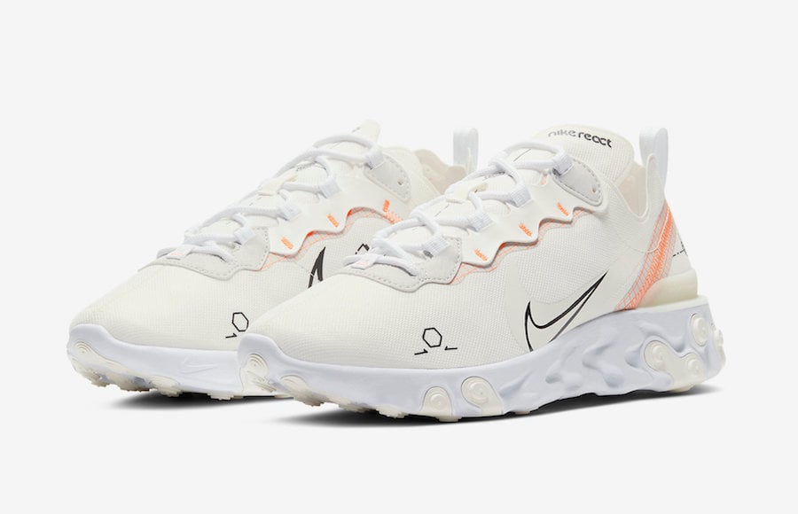 nike react element 55 white neon schematic