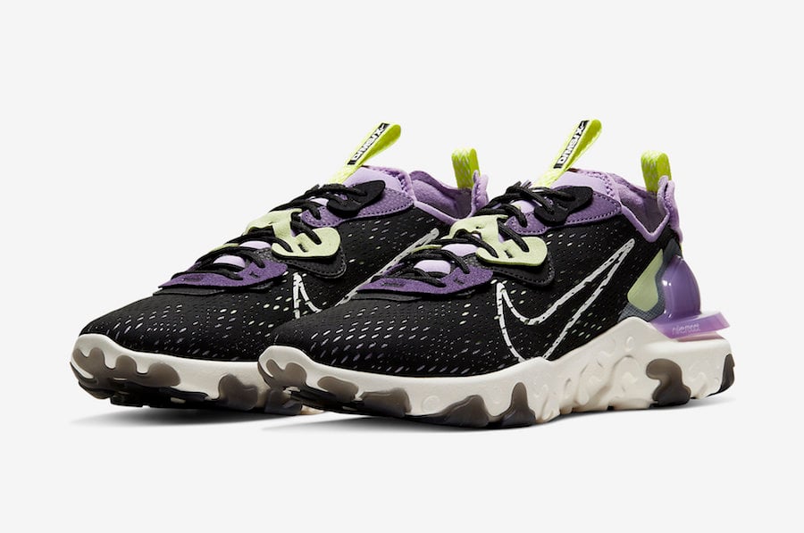 nike react black and purple