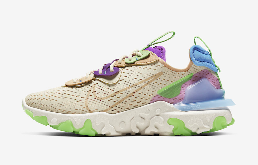 Nike React Vision Tan Green Purple Blue CI7523-200 Release Date Info