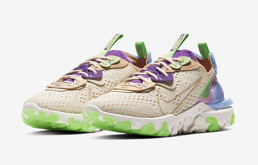 Nike React Vision Tan Green Purple Blue CI7523-200 Release Date Info Nike React Vision Tan Green Purple Blue CI7523-200 Release Date Info