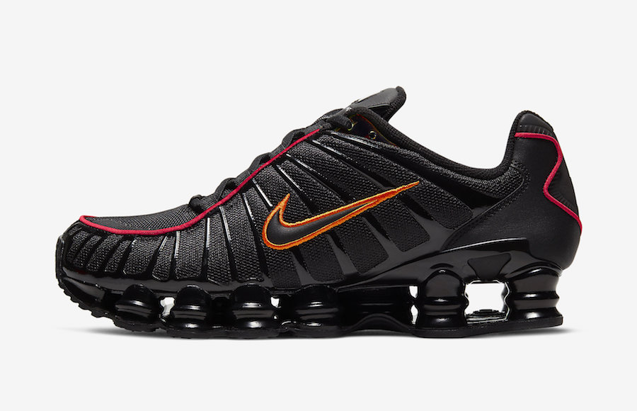 Nike Shox TL Black Red Orange CV1644-001 Release Date Info