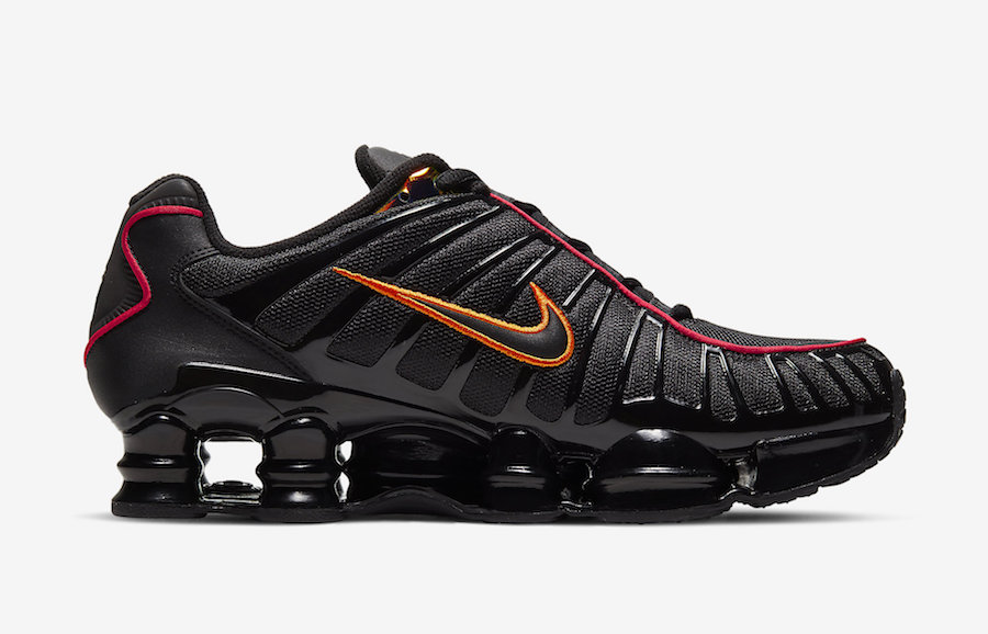 Nike Shox TL Black Red Orange CV1644-001 Release Date Info