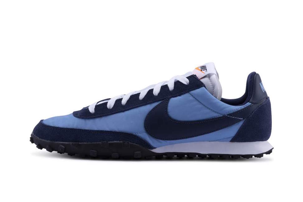 Nike Waffle Racer in Light Blue and Midnight Navy