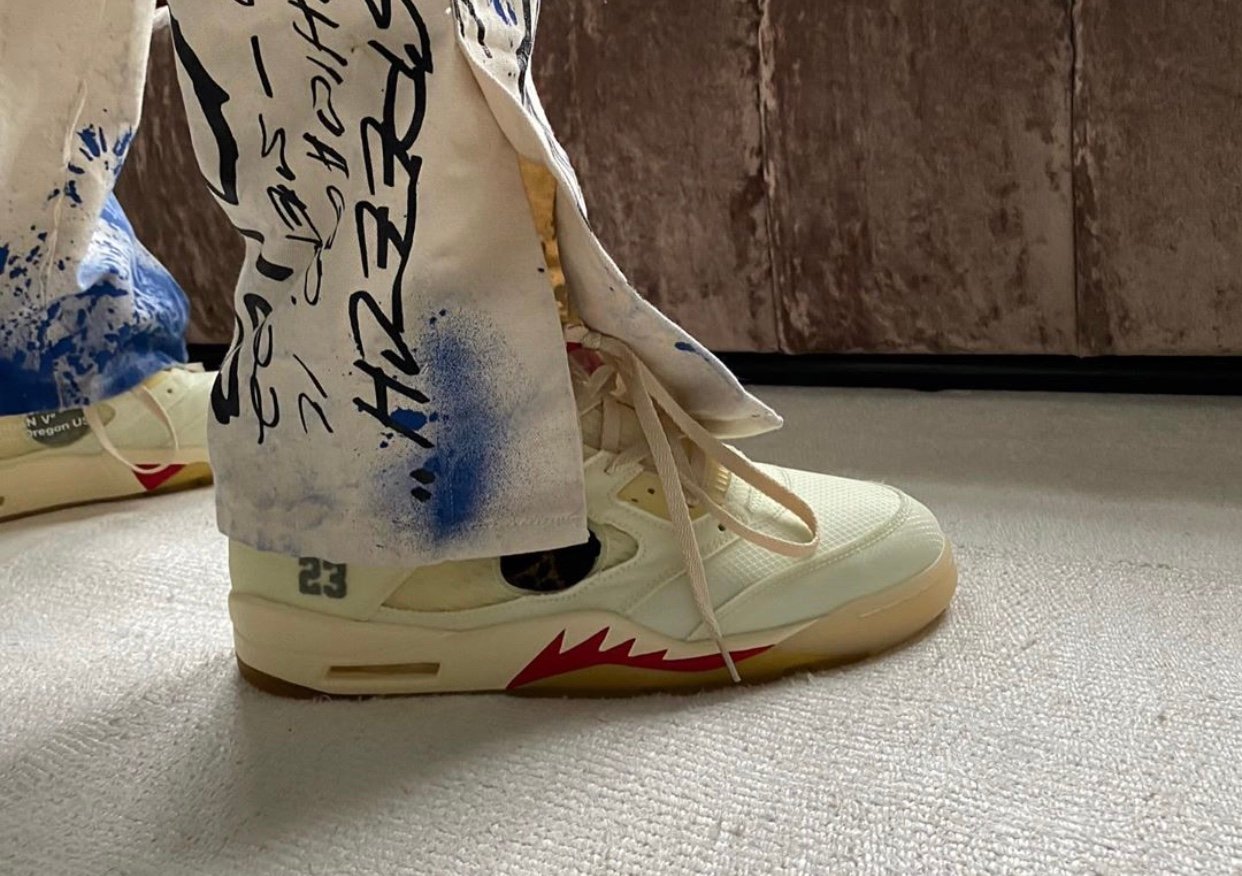 Off-White Air Jordan 5 Sail Red Silver CT8480-100 Release Date