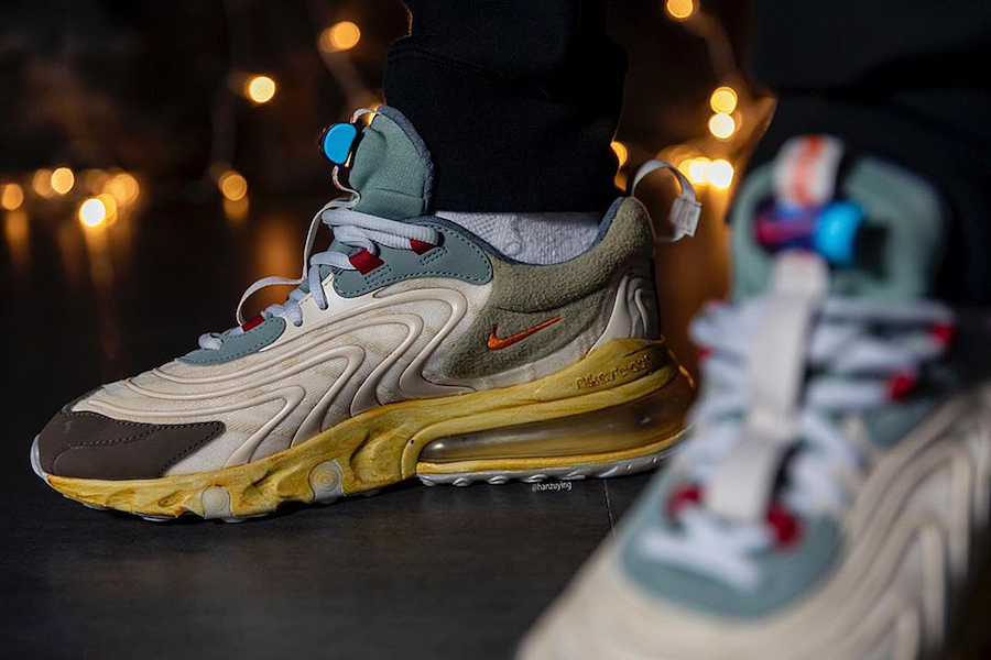 Travis Scott Nike Air Max 270 React CT2864-200 On Feet