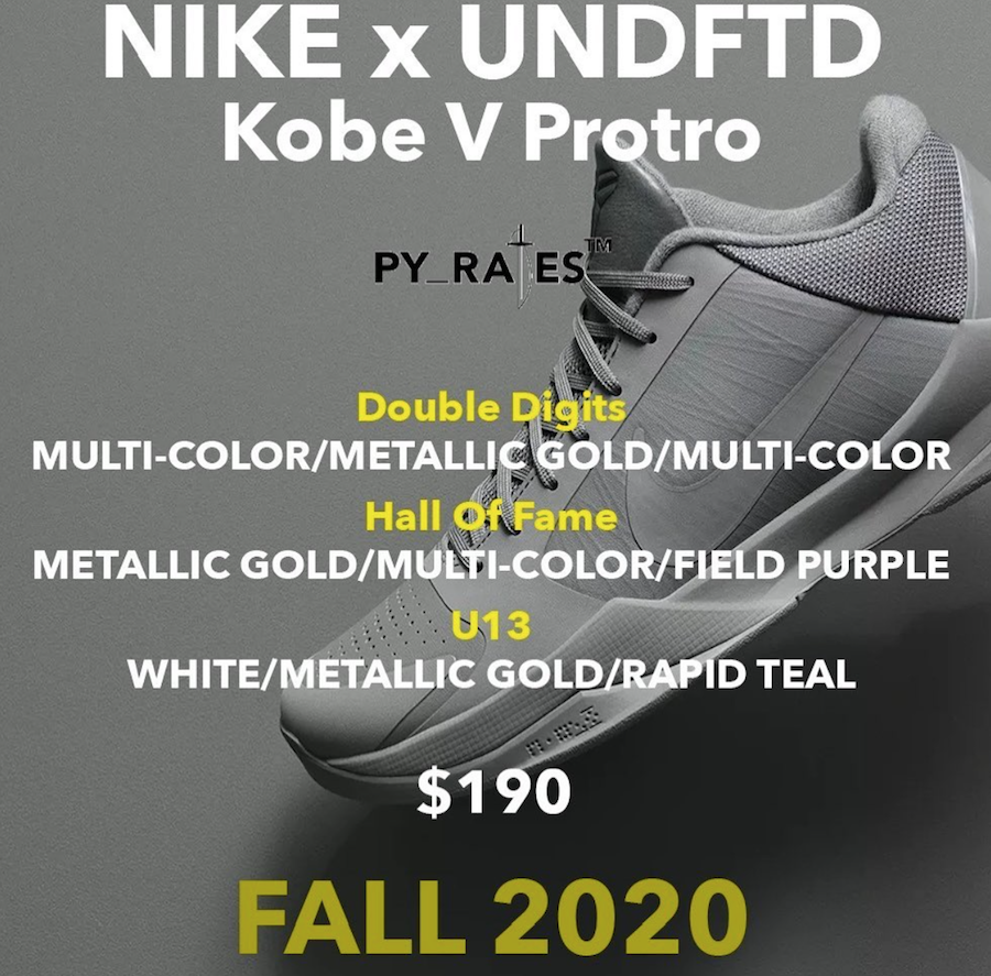 Undefeated Nike Kobe 5 Protro Release Date Info