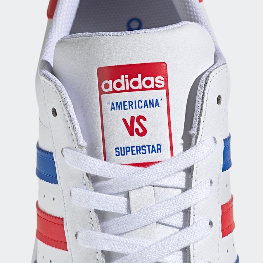 adidas Americana vs. Superstar White Blue Red FV2806 Release Date Info