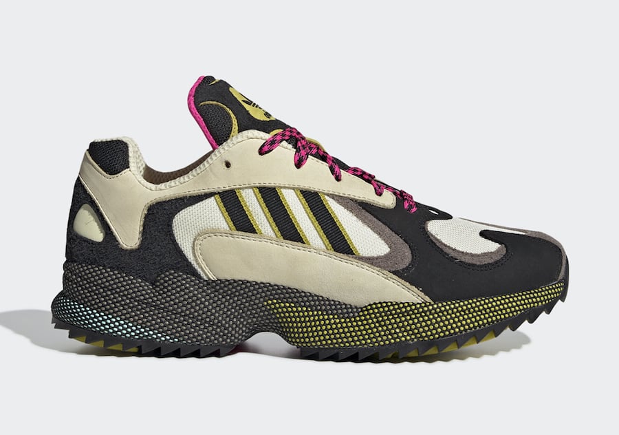 The adidas Yung-1 Trail Mixes Khaki, Yellow and Pink