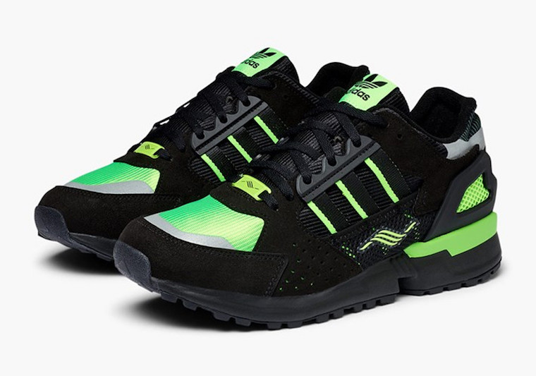 adidas ZX 10,000C in Black and Solar Green