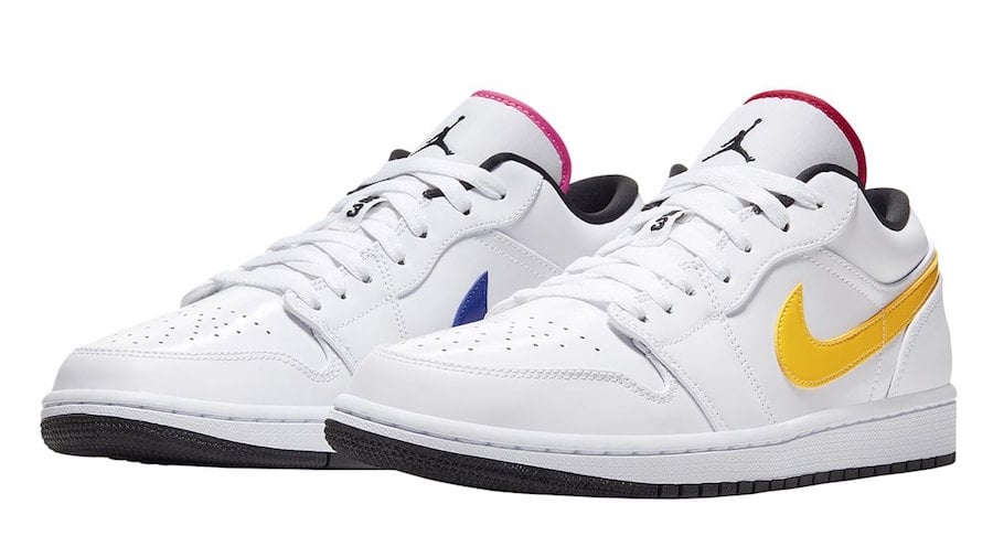 white jordans with multiple colors