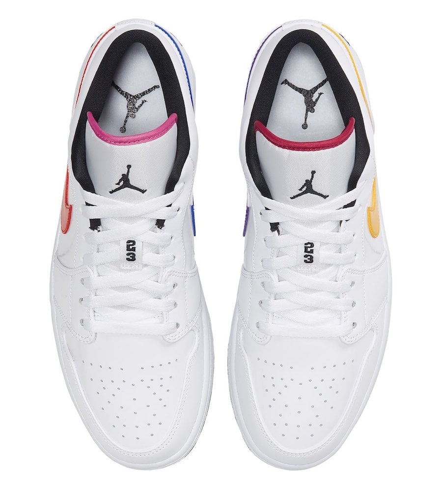 air jordan 1 low white with colored swoosh