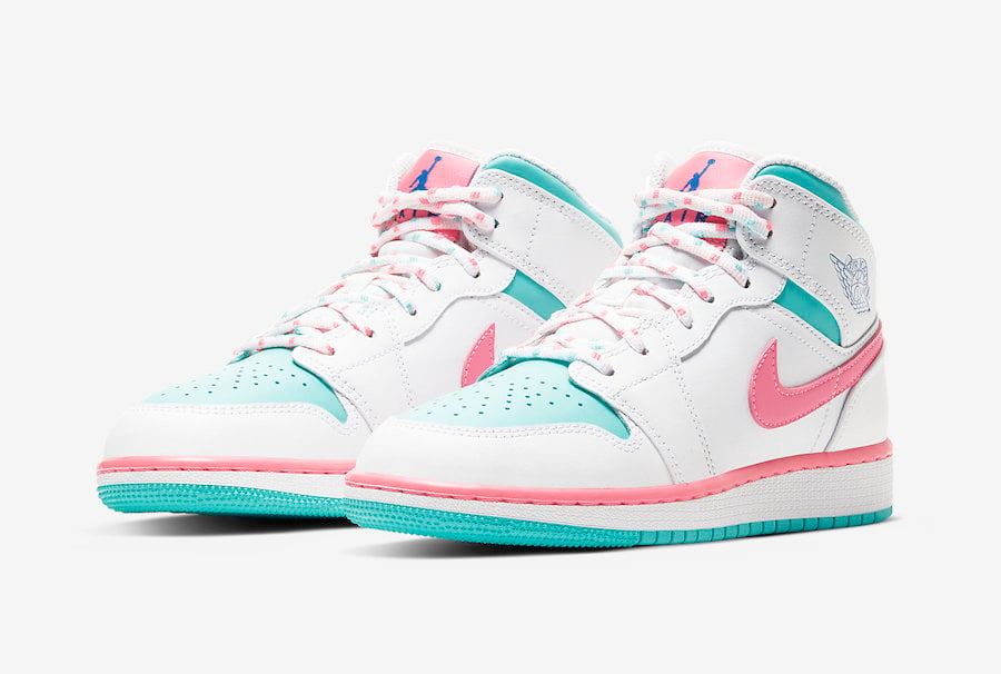 Air Jordan 1 Mid GS Digital Pink Aurora 