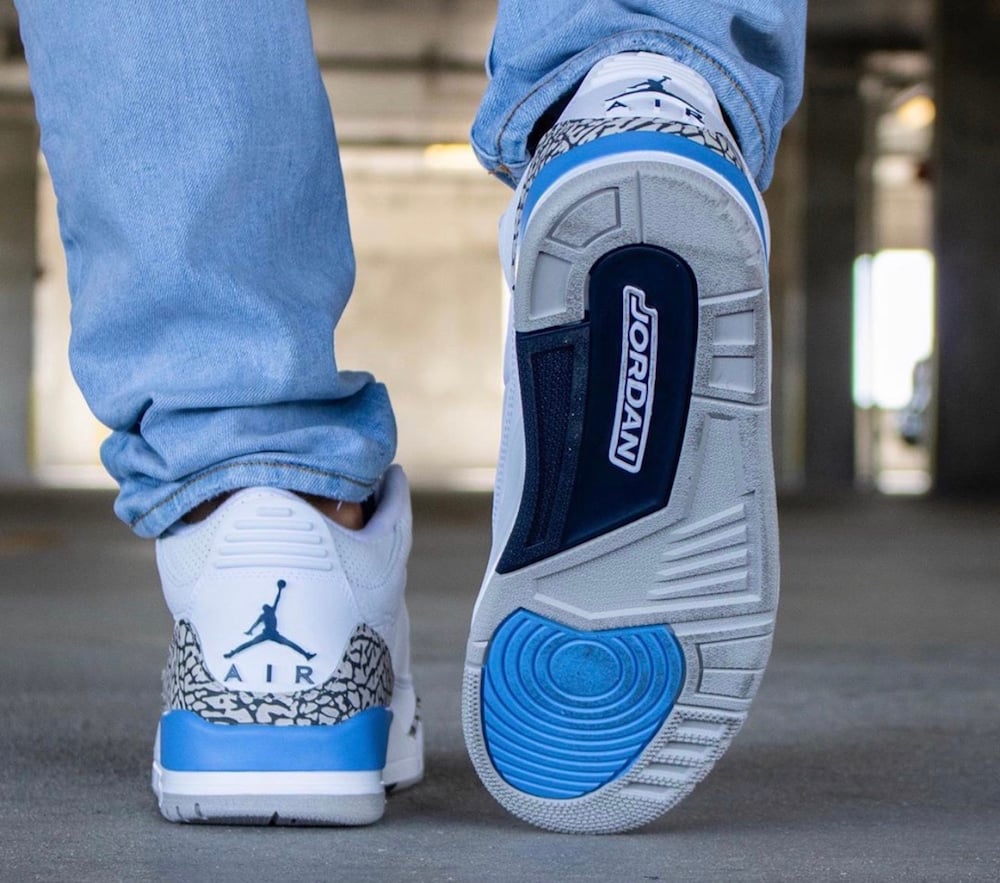 Air Jordan 3 UNC CT8532-104 On Feet