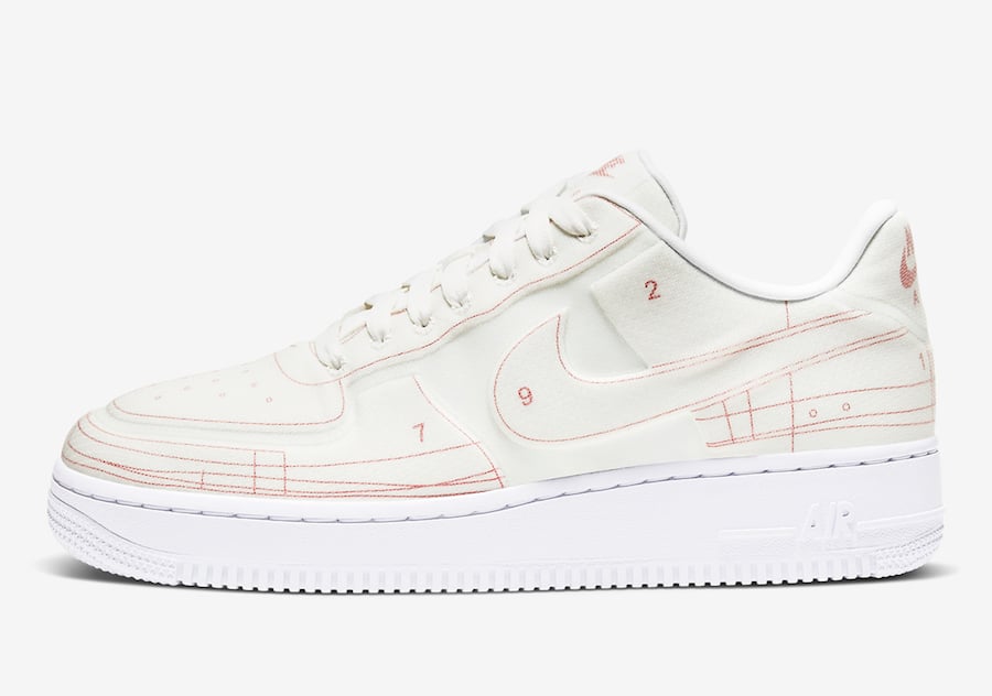 Nike Air Force 1 Low LX Blueprint Summit White University Red CI3445-100 Release Date Info