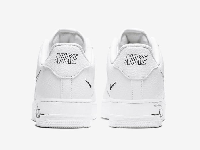 air force 1 sketch white black