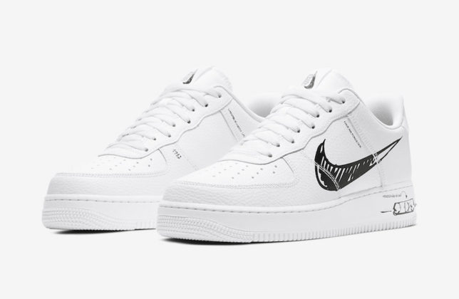 air force 1 sketch white black