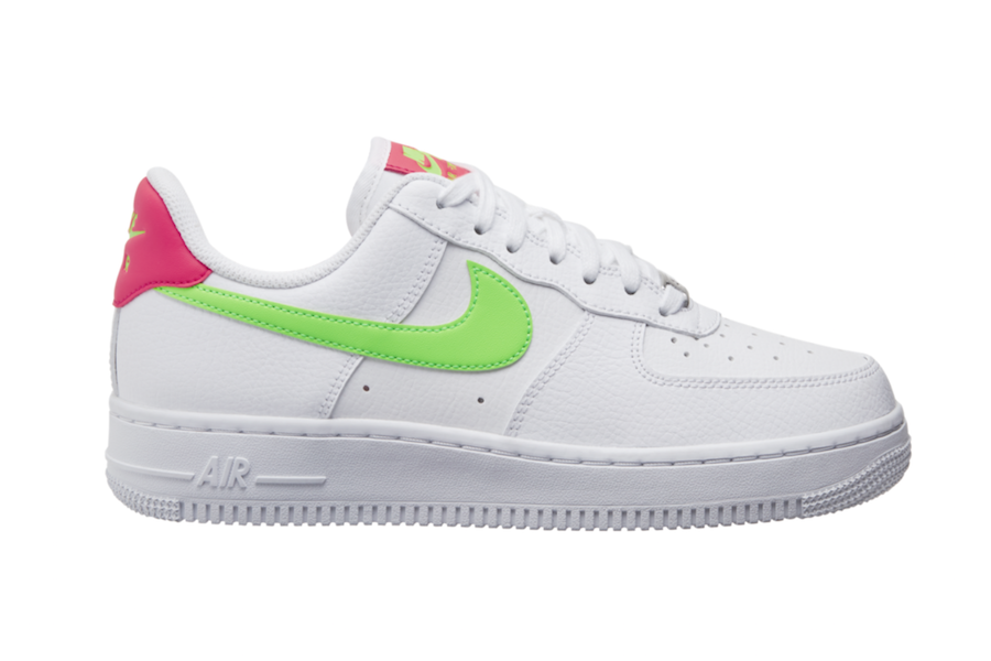 white and green nike air force 1