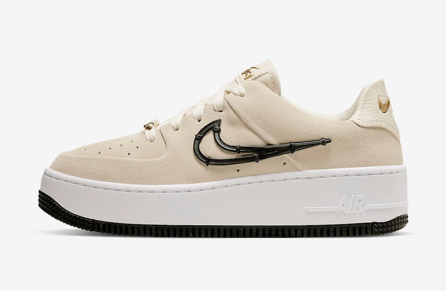 nike air force 1 sage low with outline plastic swoosh logos