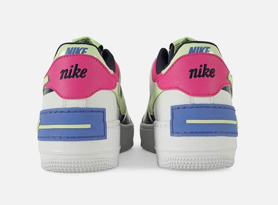 Nike Air Force 1 Shadow White Barely Volt Sapphire Fire Pink CJ1641-100 Release Date Info