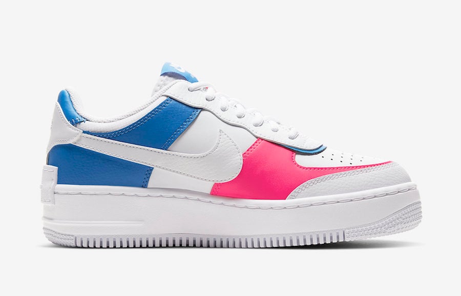 Nike Air Force 1 Shadow White Pink Blue CU3012-111 Release Date Info