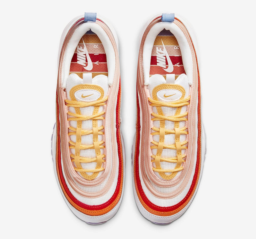 Nike Air Max 97 Red Orange Yellow Lavender CW5588-001 Release Date Info
