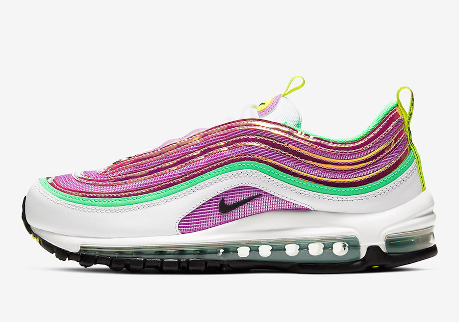 pink and green air max 97