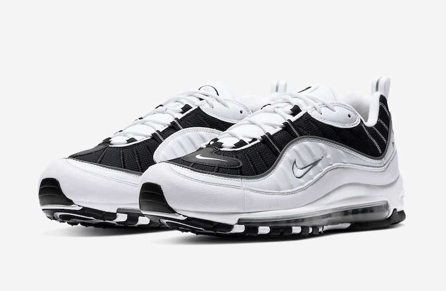 black and white air max 98