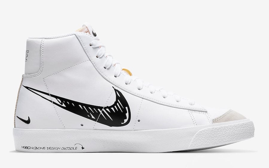 Nike Blazer Mid 77 Sketch White Black CW7580-101 Release Date Info