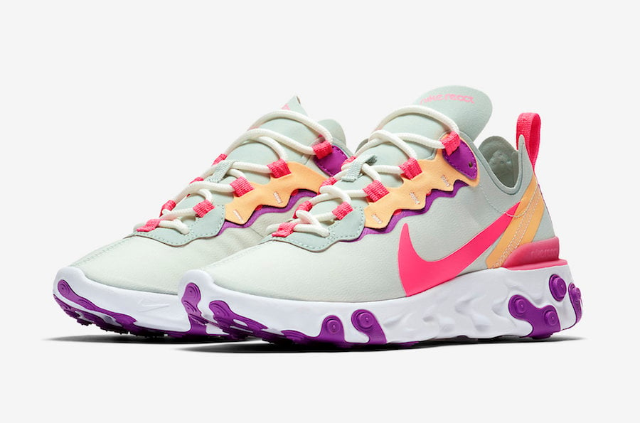 nike react element 55 pink and green