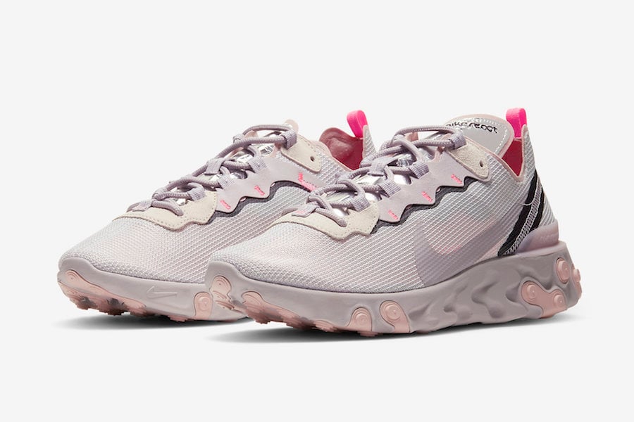 nike react element 55 grey pink