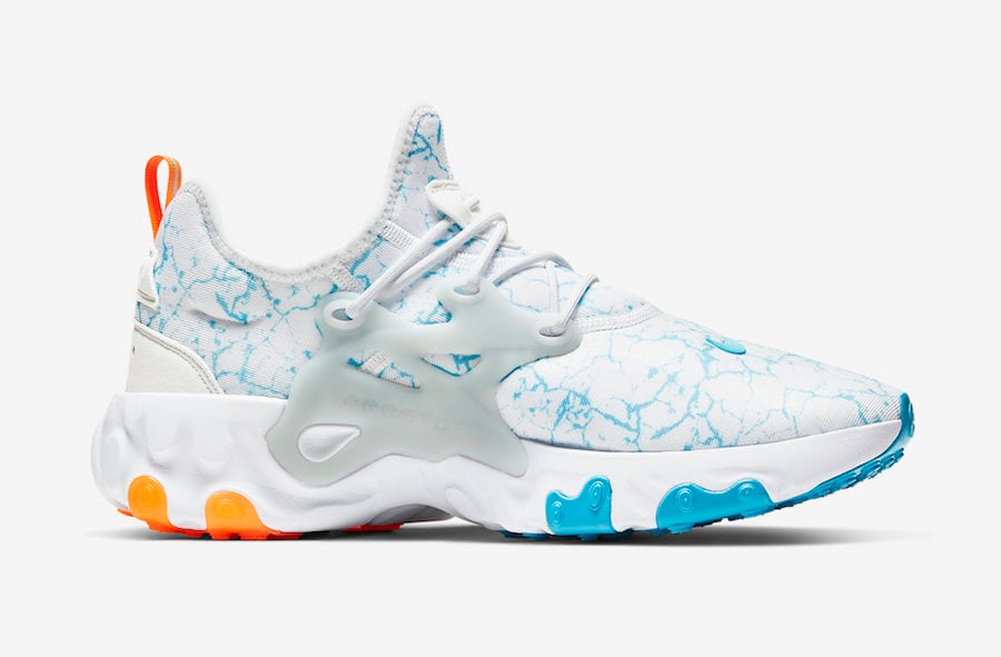 Nike React Presto White Blue Orange CN7664-100 Release Date Info