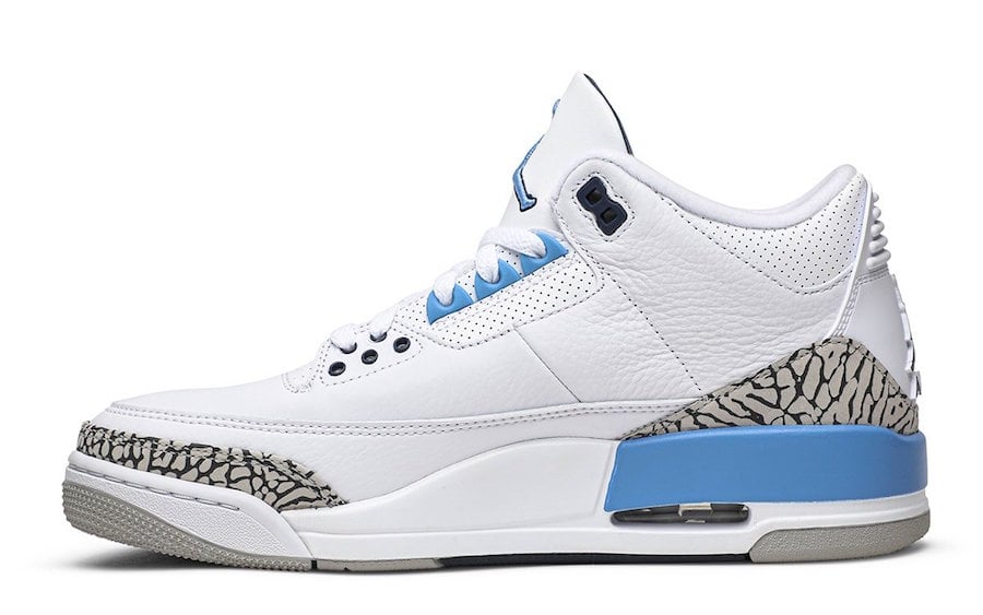 UNC Air Jordan 3 CT8532-104 Release Date