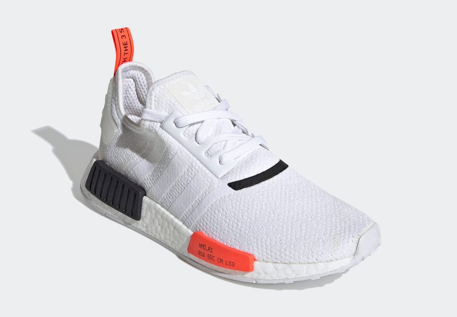 adidas NMD R1 White Solar Red EH0045 